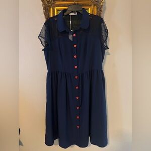 Belle Pogue Retro Valentine's Day Dress with Heart buttons